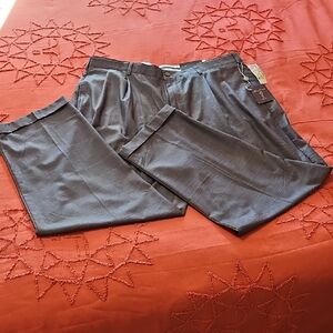 Alan Flusser Charcoal Checkered Dress Pants